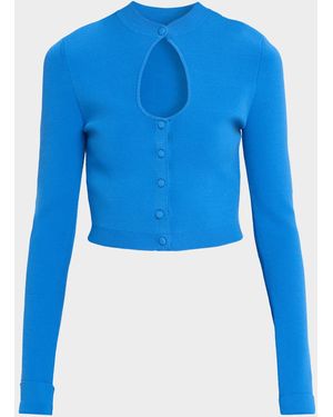 Et Ochs Rue Cutout Button-Down Knit Cardigan - Blue