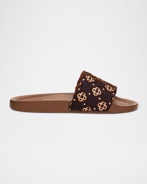 CASABLANCA Apos;S Monogram Pool Slides - Brown