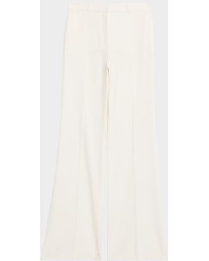 LoveShackFancy Enly Wool-Blend Wide Leg Pants - Natural