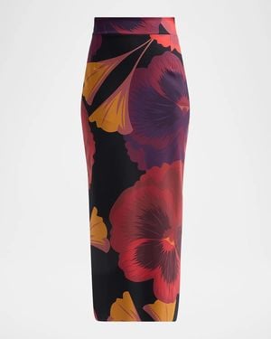 La Petite Robe Di Chiara Boni Luminette Floral Midi Skirt - Red
