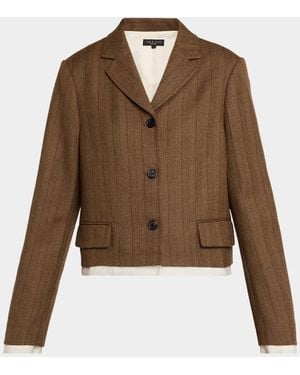 Rag & Bone Lawrence Cropped Single-Breasted Jacket - Brown