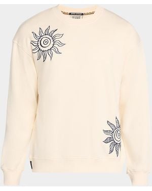 Scotch & Soda Apos;S Sun-Embroidered Cotton Crewneck Sweater - Natural