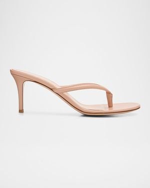 Gianvito Rossi 70Mm Nappa Leather Thong Sandals - Orange