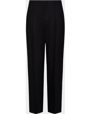 Vince Tailored Straight-Leg Wool Pants - Black