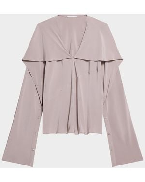 Helmut Lang Silk Scarf Blouse - Pink