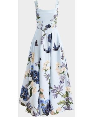 Alice + Olivia Estrella Embellished Maxi Dress - Blue