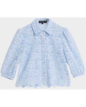 Generation Love Tammy Two-Tone Lace Blouse - Blue