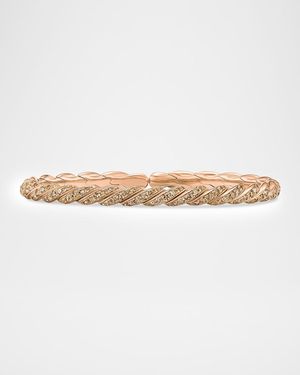 David Yurman Sculpted Cable Flex Bracelet With Diamonds - White