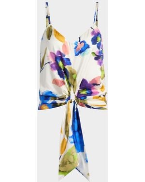 Ramy Brook Dellia Floral Sleeveless Blouse - Blue