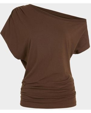 Ramy Brook Stella One-Shoulder Top - Brown