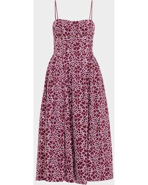Jonathan Simkhai Kittiya Embroidered Sleeveless Midi Dress - Purple