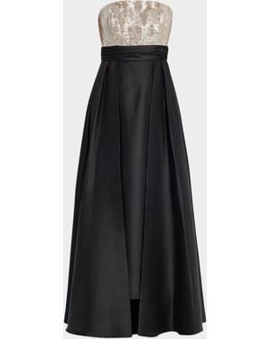 Shoshanna Tilly Sequined Strapless Gown - Black