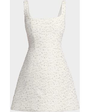 As It May Emery Beaded Tweed Minidress - White