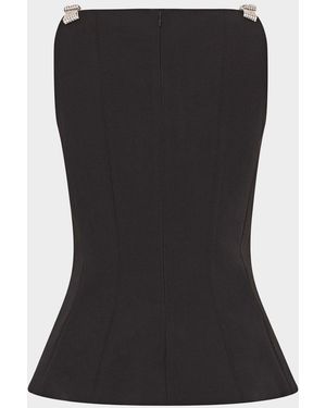 MILLY Ruby Crystal-Bow Sleeveless Cady Top - Black