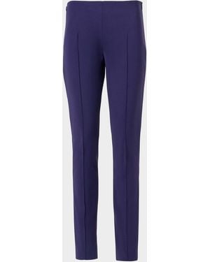 Akris Melissa Stretch Techno Cotton Slim-Fit Pants - Blue