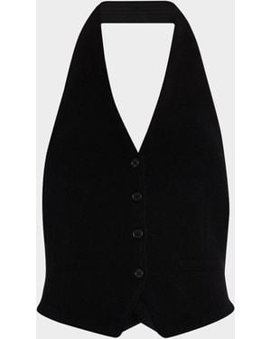 Guest In Residence Tailored Cashmere Halter Vest - Black