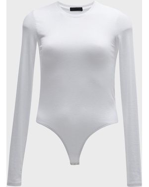 ATM Micro-Modal Long-Sleeve Crewneck Bodysuit - White