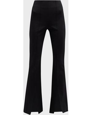 Alice + Olivia Emiko High-Waisted Slit-Cuff Pants - Blue