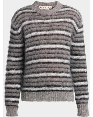 Marni Apos;S Mohair Striped Sweater - Gray