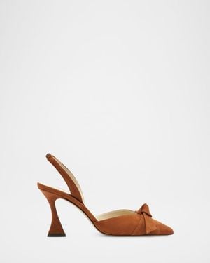 Alexandre Birman 85Mm Clarita Suede Slingback Pumps - Brown
