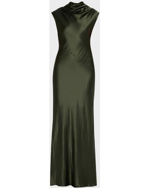 Twp Back To You Satin Maxi Dress - Green