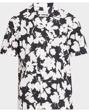 Bugatchi Apos;S Jackson Floral-Print Camp Shirt - White