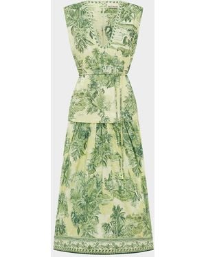 ALÉMAIS Sara Printed Midi Dress - Green