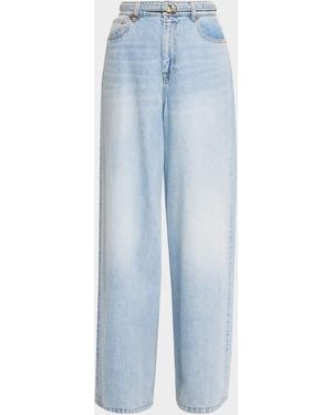 Zimmermann Indra Relaxed Flare Jeans - Blue