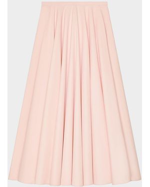 Givenchy Cotton Poplin A-Line Midi Skirt - Pink