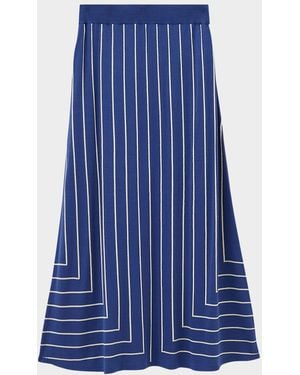 JOSEPH Geometric Jacquard Knit Maxi Skirt - Blue