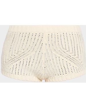 retroféte Lola Embellished Sweater Shorts - Natural