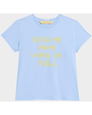Mother Goodie Goodie Short-Sleeve Boxy Cotton Tee - Blue