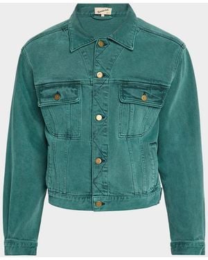 Sanderlak Apos;S Cropped Washed Denim Jacket - Green