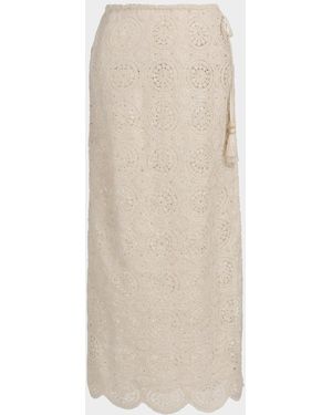Ramy Brook Karina Crochet Midi Cover-Up Skirt - Natural