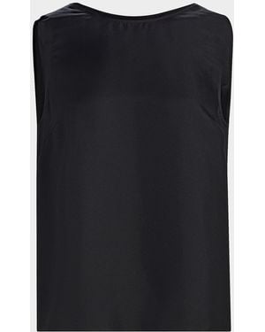 Loulou de Saison Gema Draped Silk Open-Back Top - Black