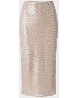 Toccin Leilani Sequined Pencil Skirt - Natural
