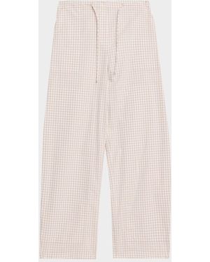 Jonathan Simkhai Gingham Drawstring Pants - White