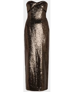 Roland Mouret Twist Drape Sequined Ankle Dress - Multicolor