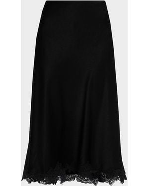 Kobi Halperin Brooks Lace-Trim Midi Skirt - Black
