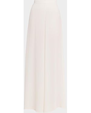 LAPOINTE Georgette Wide-Leg Pants With Pockets - White