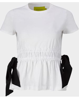 Marques & apos;Almeida Crewneck Bow Detail T-Shirt - White
