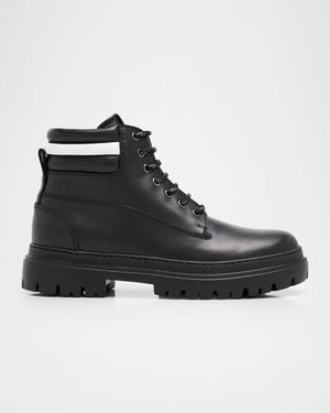 Bally Hallen Leather Combat Boots - Black