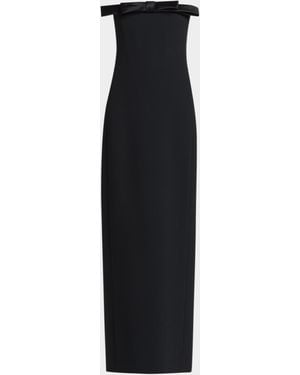 Tom Ford Bow Strapless Column Gown - Black