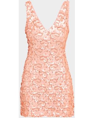 Ramy Brook Giada Sleeveless Floral Sequin Mini Dress - Pink