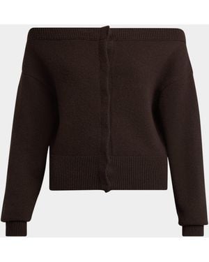 Tom Ford Cashmere Off-The-Shoulder Cardigan - Black