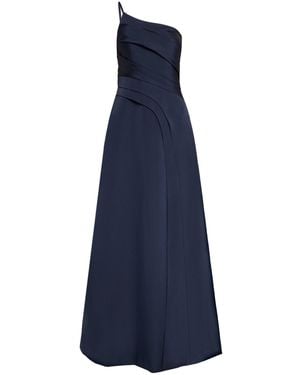 Kay Unger Jillian Pleated One-Shoulder Gown - Blue