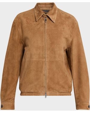 Tonywack Blouson Goat Suede Jacket - Brown