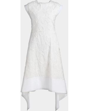 3.1 Phillip Lim 3D Floral Embroidered Midi Dress - White