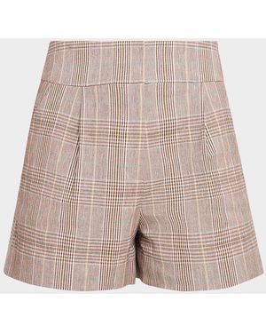 Veronica Beard Haina Pleated Shorts - Natural