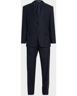 Ralph Lauren Gregory Hand-Tailored Stripe Wool Suit - Blue